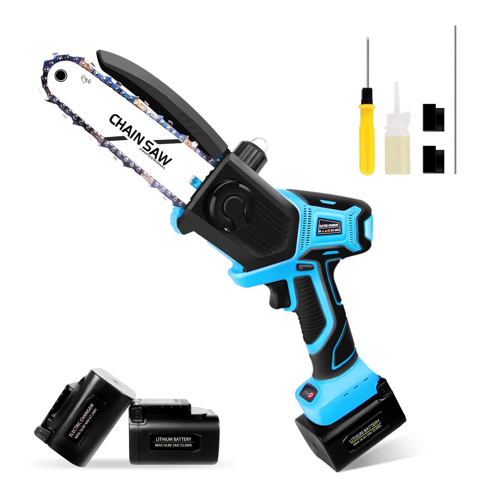 Amazon | SWANSOFT 充電式チェーンソー 155mm 電動 ハンディソー